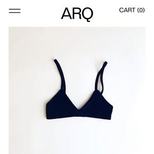 ARQ black organic cotton Susanna bra in Small